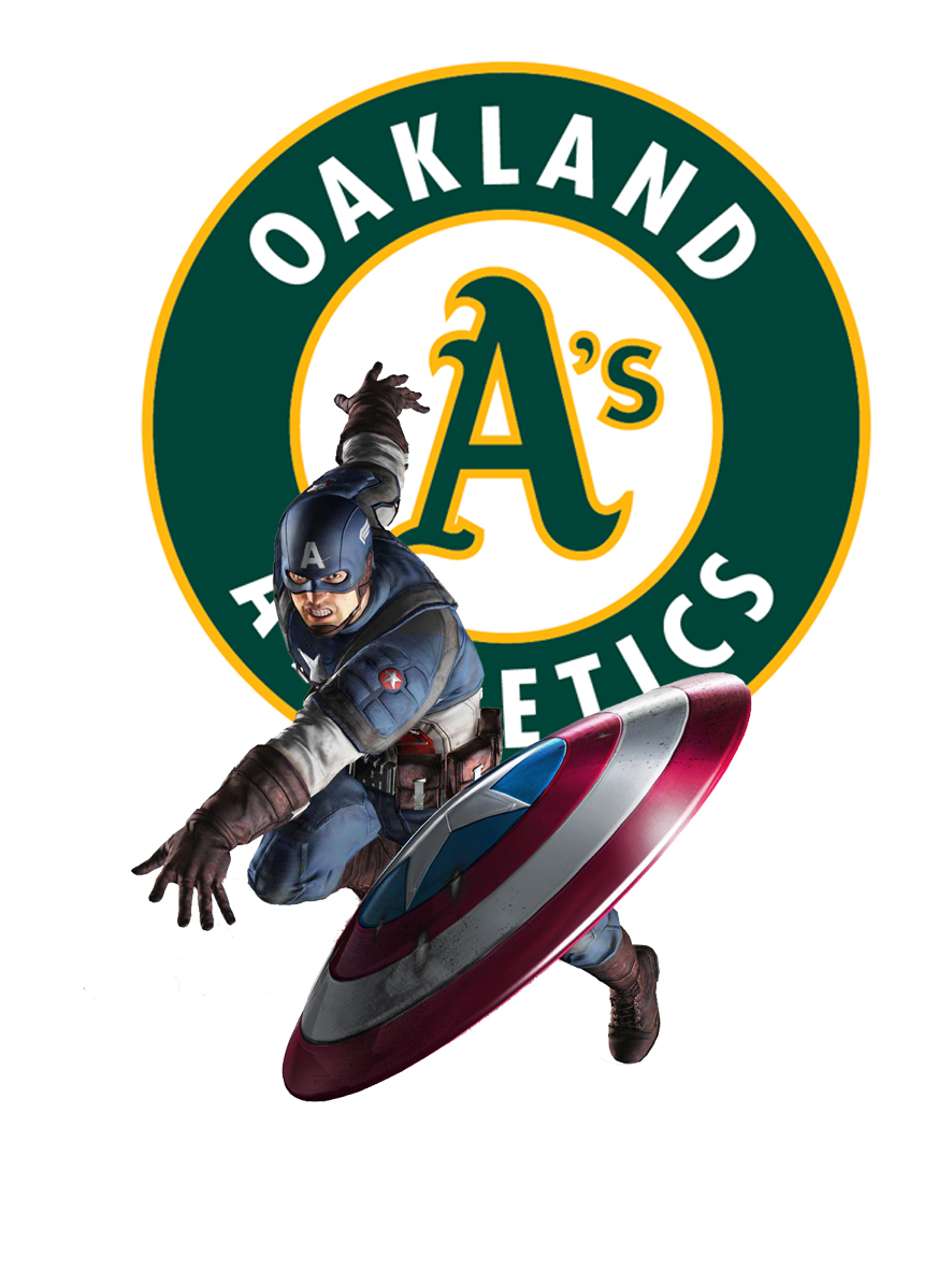 Oakland Athletics Captain America Logo vinyl decal